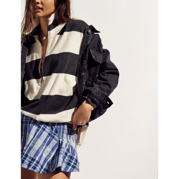 FREE PEOPLE Coastal Stripe Pullover / Carbon Champagne - Picture 6 of 8